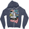 beer eagle graphic Zipper Hoodie