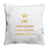 team damon salvatore Throw Pillow