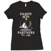 Daddy And Son Fishing Partners For Life Ladies Fitted T-Shirt