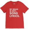 my brain is 80% song lyrics V-Neck Tee