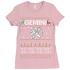 santa gemini christmas ugly t shirts Ladies Fitted T-Shirt
