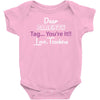 Dear Parents Tag You're It Love Teachers Women's Baby Bodysuit