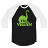 vegan dinosaur best trending 3/4 Sleeve Shirt