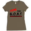 the goat white t shirt greatest of all time basketball baseball footba Ladies Fitted T-Shirt
