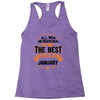 All Men Created Equal But The Best Born In January Racerback Tank
