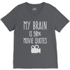 my brain is 90% movie quotes V-Neck Tee