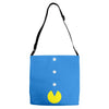 funny 80s pacman 'eating buttons' Adjustable Strap Totes