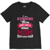running mom white V-Neck Tee