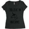 i believe in unicorns Women's Triblend Scoop T-shirt