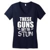 These Guns Set To Stun Women's V-Neck T-Shirt