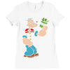 popeye spinach retro mens funny Ladies Fitted T-Shirt