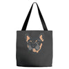 blue and tan frenchie Tote Bags
