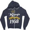 kings are born in 1958 Zipper Hoodie