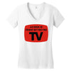 as seen in front of the the tv Women's V-Neck T-Shirt