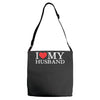 i heart my husband Adjustable Strap Totes