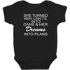 dreams into plans journal Baby Bodysuit