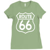 route 66 stampa bianca starda america sport Ladies Fitted T-Shirt