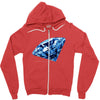diamond blu Zipper Hoodie
