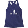 inspired by how i met your mother, barney suit up funny Racerback Tank