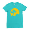 beach silhouette birds sand sunset Ladies Fitted T-Shirt