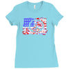 american flag peace Ladies Fitted T-Shirt
