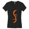 helix of heroes funny retro sci fi superhero symbol cool logo Women's V-Neck T-Shirt