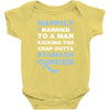 happily married to a man kicking the crap outta stomach cancer Baby Bodysuit