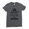 adventure calling and i must go woods ex Ladies Fitted T-Shirt