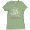 cycling rider gift bike tee life Ladies Fitted T-Shirt