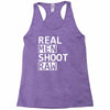 real men shoot raw funny photography Racerback Tank