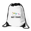 Unicorn Says Not Today Drawstring Bags