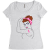 breast cancer girl power Women's Triblend Scoop T-shirt
