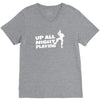 up all night playing battle gaming V-Neck Tee