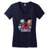 ash vs zombies Women's V-Neck T-Shirt