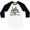baseball game on short 3/4 Sleeve Shirt