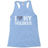 i love my soldier navy camouflage Racerback Tank
