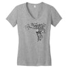 girl butterfly head Women's V-Neck T-Shirt