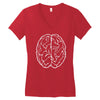 funny male brain ideal birthday gift or present Women's V-Neck T-Shirt