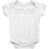 real men play rugby Baby Onesie