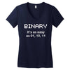 binary geek t shirt 2xl code funny pixels nerdy cpu linux programmer n Women's V-Neck T-Shirt