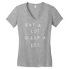 eat a lot sleep a lot Women's V-Neck T-Shirt