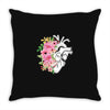 Heart And Flowers Throw Pillow