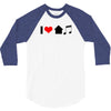 i love house music t shirt edm club wear rave electro party progressiv 3/4 Sleeve Shirt