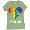 Love Is Love LGBT Rainbow Heart Ladies Fitted T-Shirt
