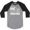 this girl loves christmas 3/4 Sleeve Shirt
