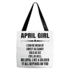 Super April Girl Tote Bags