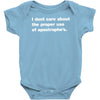proper use of apostrophe's Baby Onesie