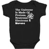 The Universe Is Made Of Protons Neutrons Electrons Morons Baby Bodysuit
