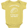 fitness fit taco in my mouth funny food eating healthy exercise gym Baby Bodysuit