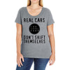 real cars don't shift themselves Ladies Curvy T-Shirt
